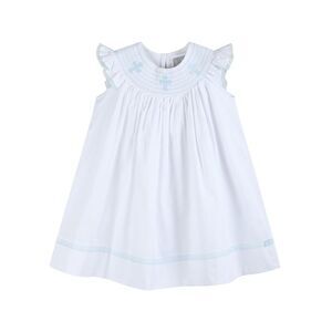 Lil Cactus Girls  Holy Smocked Bishop Dress, White